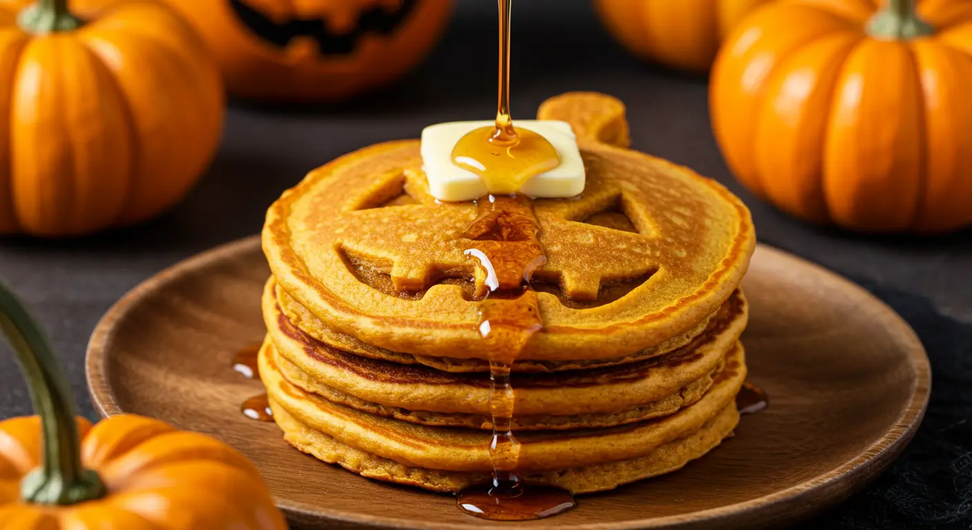 halloween pumpkin pancakes