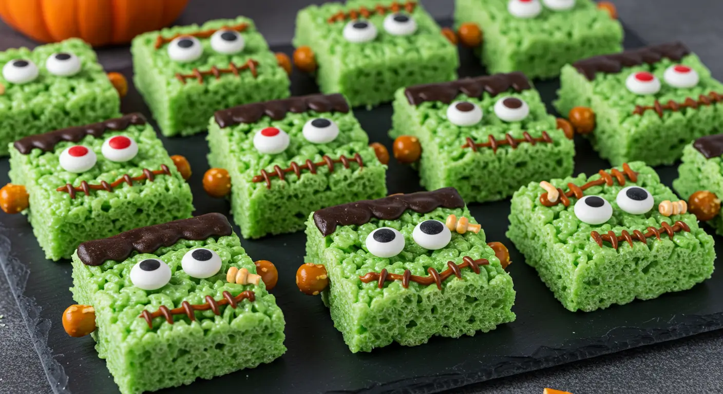 frankenstein rice krispie treats