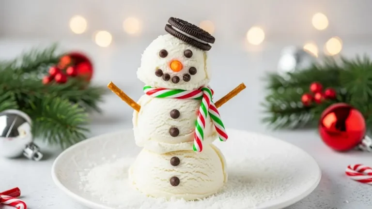 Christmas snowman ice cream