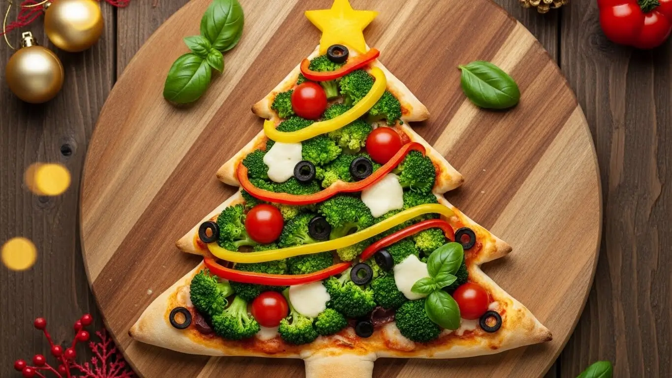 Christmas tree pizza