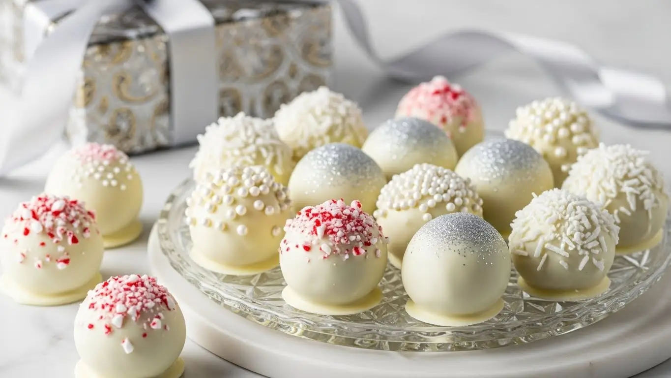 white Christmas truffles