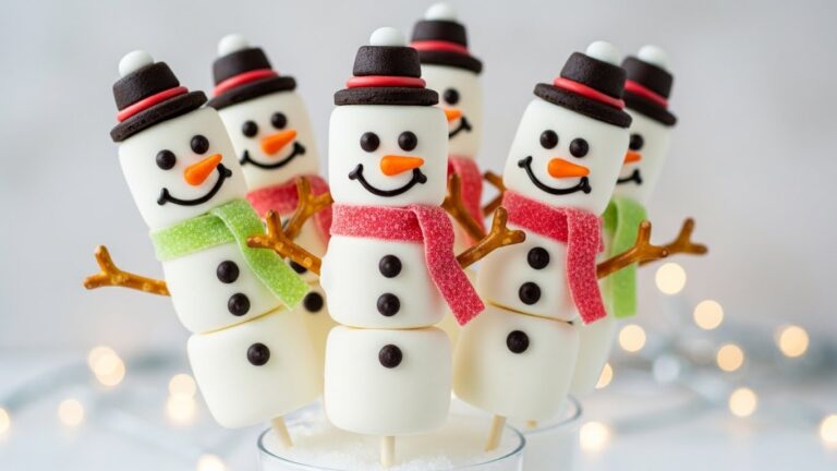 snowman marshmallow pops
