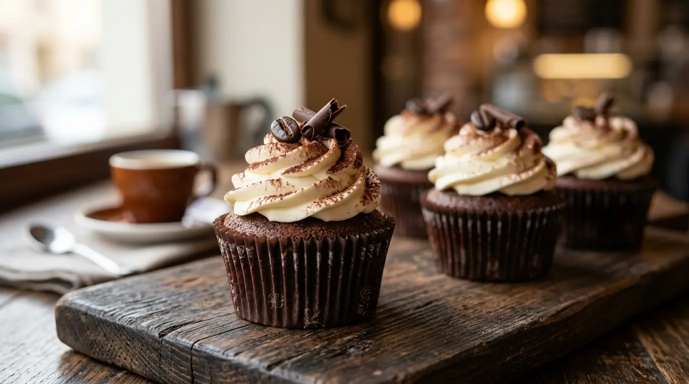Chocolate tiramisu cupcakes