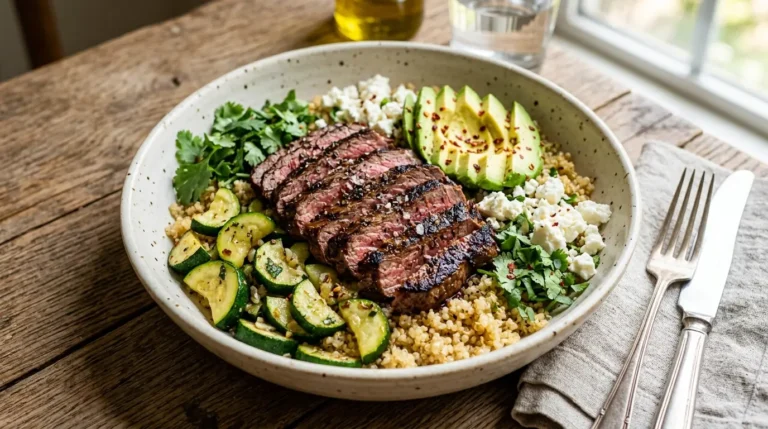 Steak bowl zucchini