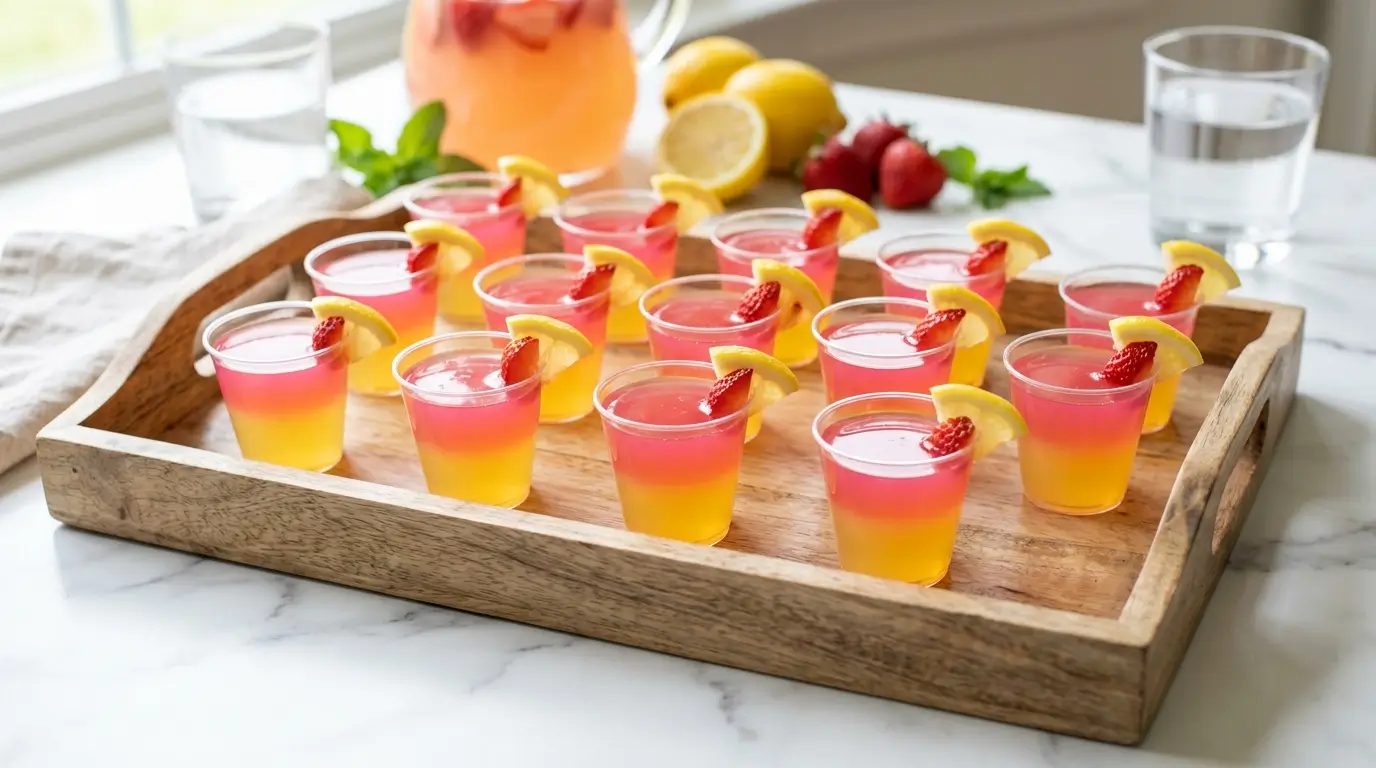Strawberry lemonade jello shots