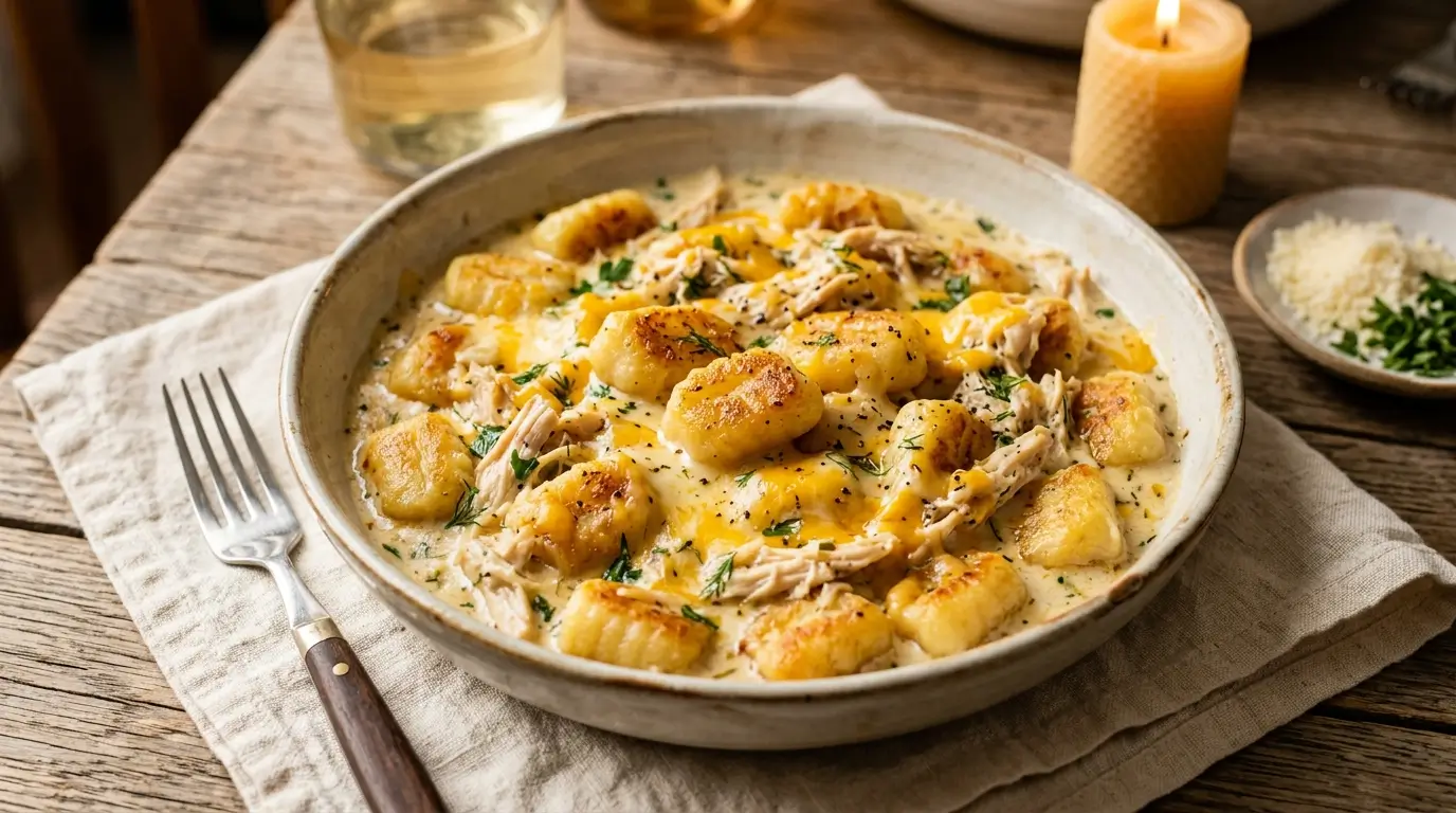 crack chicken gnocchi