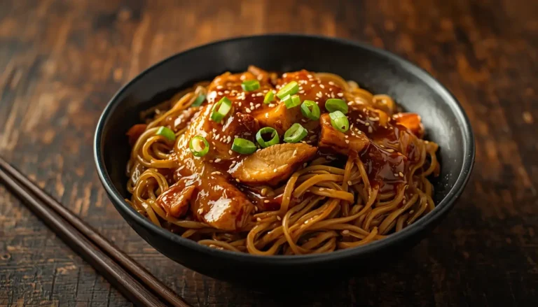 honey garlic chicken noodles