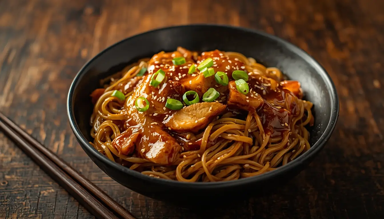 honey garlic chicken noodles