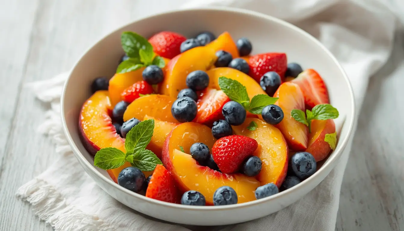 summer peach fruit salad