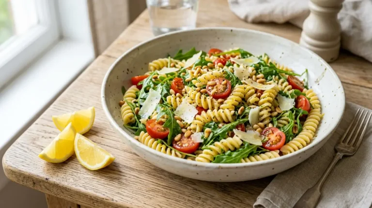 Lemon arugula pasta salad