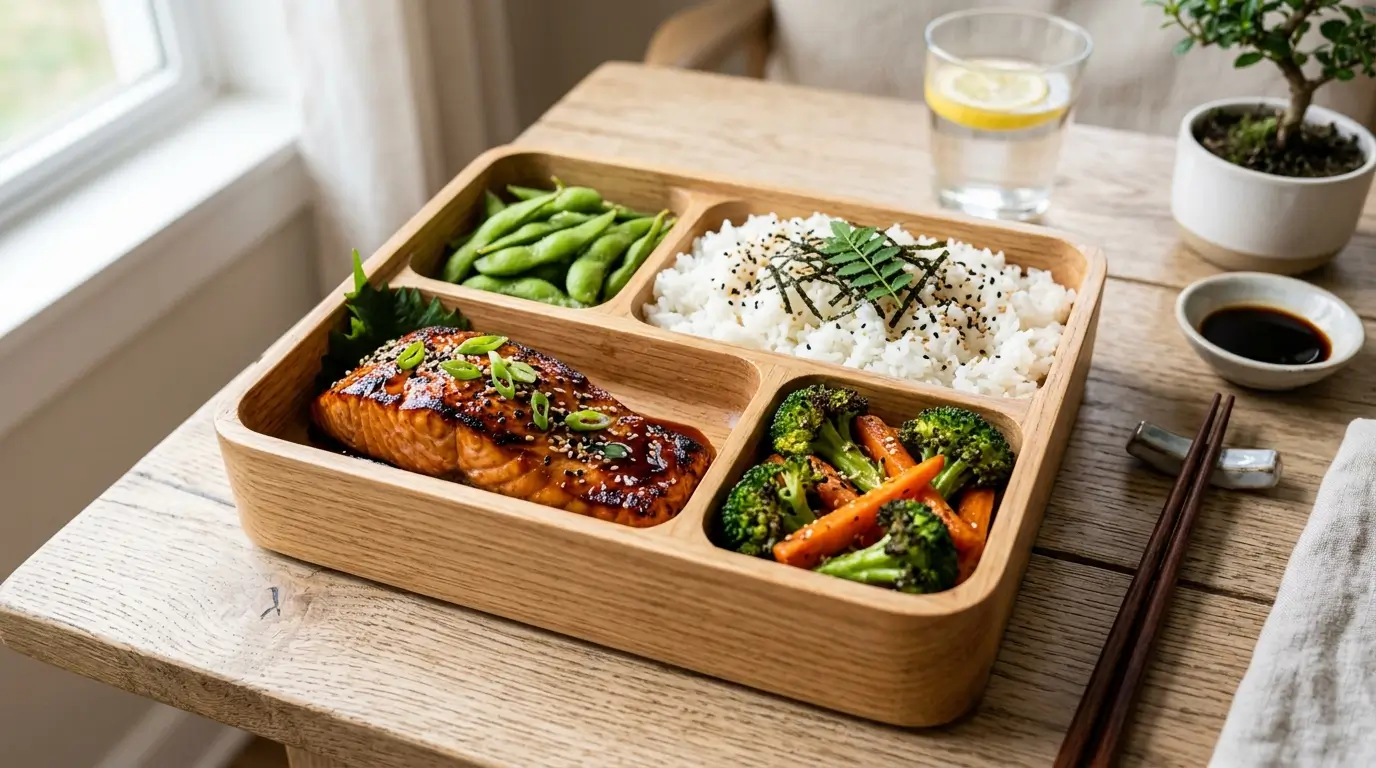 Salmon Veggies Bento Box