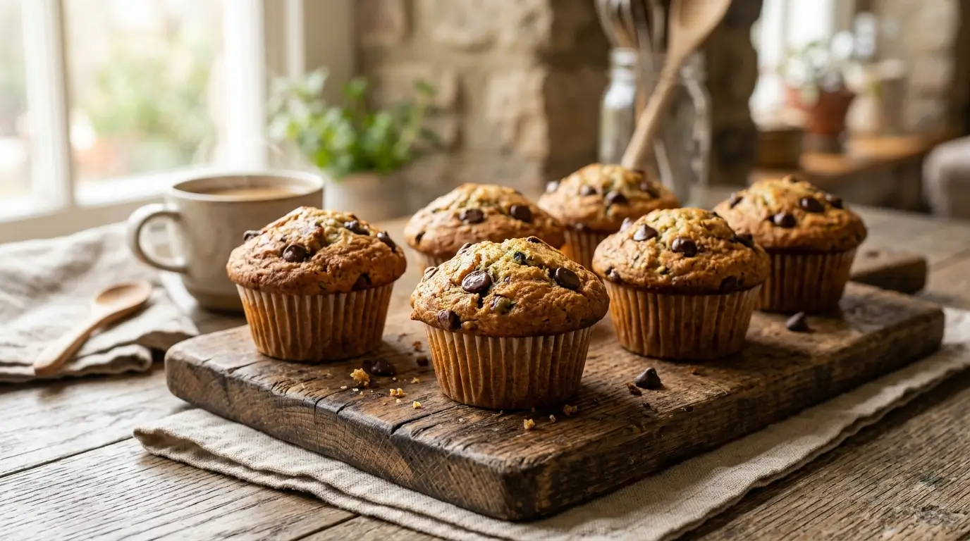 Zucchini chocolate chip muffins