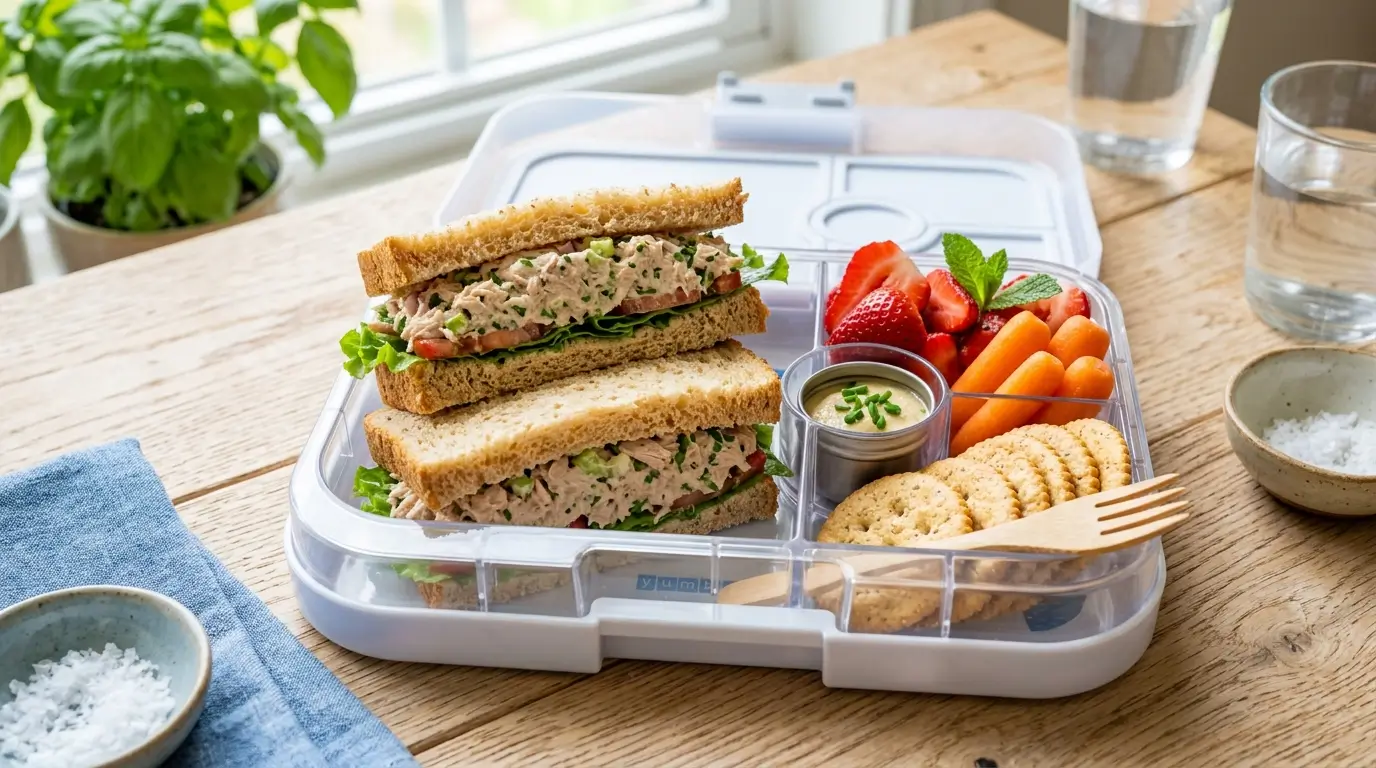 tuna salad sandwich lunch box